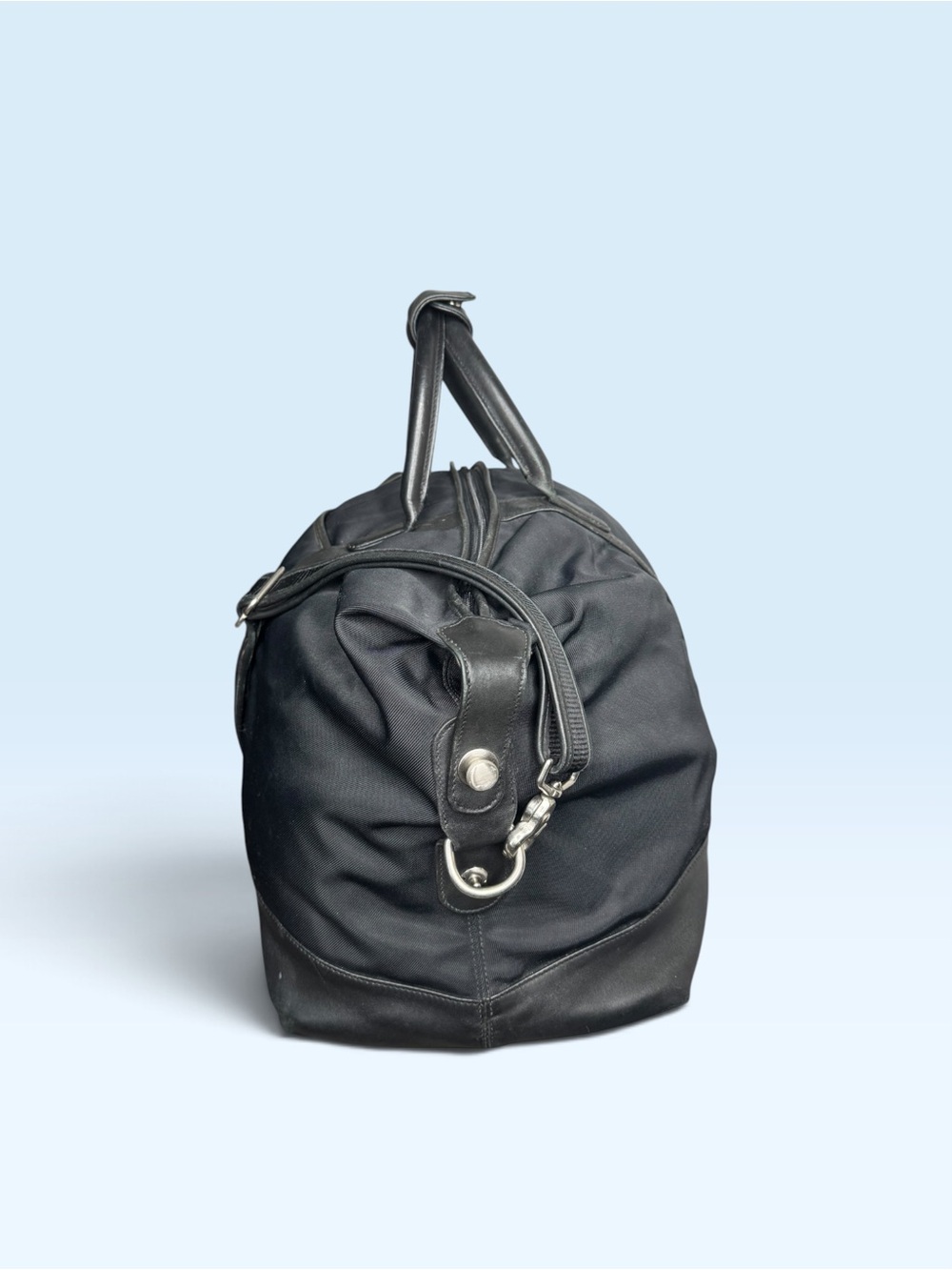 Vintage 1999 COACH Black Nylon & Leather Trim 2-Way Boston Duffle Bag 5497 - Picture 9 of 16